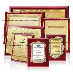 Targa di Autorizzazione in Lamina d'<span class=keywords><strong>Oro</strong></span>, Certificato d'Onore, Targa per Concessione, Placca Personalizzabile con Design Gratuito, Supporto in Legno per Medaglia - Product Image 1