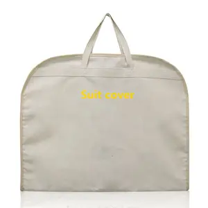 Wholesale Foldable Cotton Fabric Suit Cover Zipper Bag Wedding Dress Garment Bag With Custom Logo