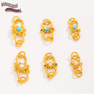 Nantong 18k Gold Plated Copper Figure Eight Buckle S Shape Clasp Pendant <b>Quick</b> <b>Link</b> Bracelet DIY Jewelry Accessory Mixed Shapes - Product Image 4