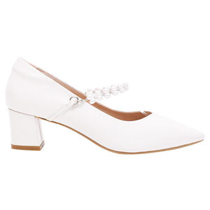 รองเท้าส้นเตี้ยประดับโบว์ผ้าซาตินสำหรับเจ้าสาว - Product Image 2