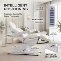 Table de soin électrique à 4 moteurs avec matelas chauffant, en cuir PU, facile à dégager, pour salon de beauté