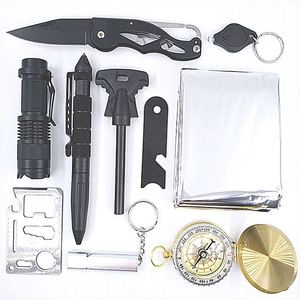 Juego de Herramientas de Supervivencia Profesional Personal Compacto para Exteriores 10 en 1, Equipo de Emergencia Multifuncional para Senderismo y Aventuras - Product Image 1