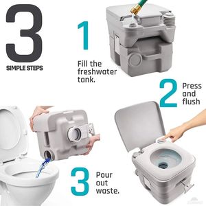 Gris de una pieza 10L 20L usado Western Indoor Disabled Flush Hospital Marine Mobile Wc Camping inodoro portátil de plástico para la <span class=keywords><strong>venta</strong></span> - Product Image 5