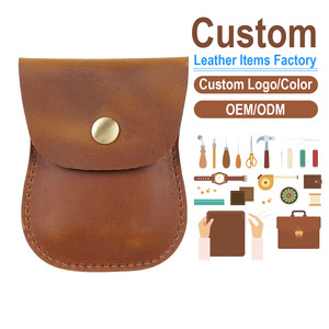 Handmade Crazy Horse Full Grain Leather Open Closure Cardholder Coin Wallet Unisex Vintage Style Cash Coin <b>Purse</b> Included - Product Image 1