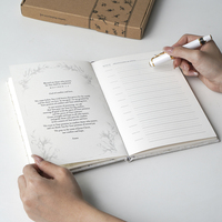 Couverture rigide personnalisée A5 gratitude Béatitudes Carnets de notes en lin avec boîte cadeau en raphia