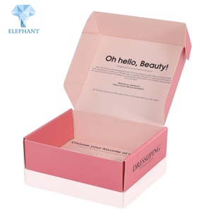 Boîte d'emballage en carton ondulé pliable rose avec logo personnalisé imprimé en couleur et estampage à chaud en feuille d'or - Product Image 6
