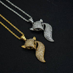 <strong>Necklace</strong> Chain Stainless Steel <strong>Fox</strong> Pendant Full Diamond Women <strong>Necklace</strong> Stainless Steel Stainless Steel Gold Plated <strong>Necklace</strong> - Product Image 1
