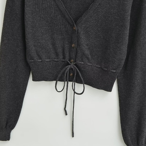 ZATRHMBM Nouvelle Collection Printemps/Automne 2026 – <span class=keywords><strong>Cardigan</strong></span> Court en Maille pour Femme, à Nouer à la Taille, Décontracté et Élégant, Manches Longues, Polyvalent - Product Image 6