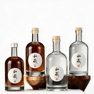 Bouteille en verre pour spiritueux avec logo sérigraphié, 750 ml, 700 ml, avec bouchon en liège, pour Tequila, Brandy, Bourbon, Whisky de qualité supérieure, Distillerie - Product Image 1