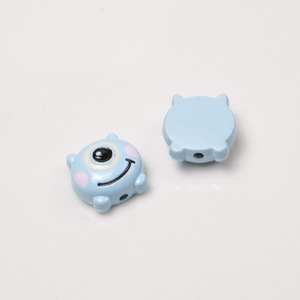 Dessin animé monstre borgne perles acryliques brillant peint trou Vertical Bracelet de téléphone portable accessoires de bricolage avec de grands yeux mignon - Product Image 3