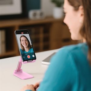 Custom Logo <b>Cheap</b> Foldable Retractable Desktop Lazy Tablet Phone Holder Plastic Cell Phone Mobile Phone Stand for Promotion - Product Image 2