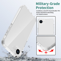 Coque rigide transparente en PC acrylique antichoc avec protection d'écran épaissie pour iPhone 11-17