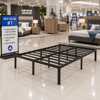 Cadre de lit en fer robuste avec support renforcé, sans bruits, installation facile, en acier, design double, taille King Size