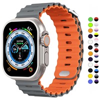 Tali Jam Tangan Silikon untuk Smart Watch 49mm 45mm 40mm 44mm 41mm Gelang Olahraga Bergaris