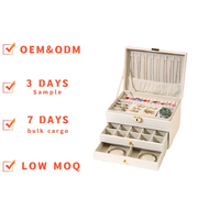 Boîte de rangement pour bijoux en cuir de luxe sur mesure, grande capacité, avec coussin, emballage de luxe pour collier, bijoux en diamant
