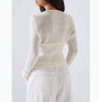 Pull en dentelle tricoté ajusté pour femme, nouvelle collection automne 2026, style européen et américain