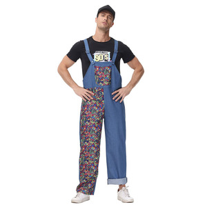 Costume d'Halloween pour couple, cosplay <span class=keywords><strong>Mario</strong></span>, électricien de l'eau, super spectacle, ceinture, pantalon - Product Image 5