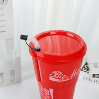 Tasse de vente en gros de 1,2 l, tasses à boisson personnalisées 2 en 1, tasse à boisson avec paille