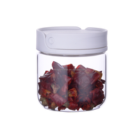 Pot de conservation alimentaire moderne en verre borosilicate avec poignée en silicone pliable pour la conservation de la fraîcheur du café, des épices, des biscuits et des pâtes