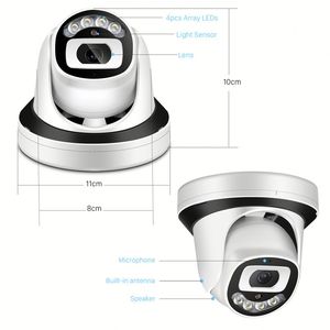 Telecamera IP di Sicurezza CCTV Mini Dome IR 6Mp, <span class=keywords><strong>IPC</strong></span> HDBW4631E ASE HD 1080P 2Mp, Telecamera con Array LED per Interni ed Esterni, WEP - Product Image 6