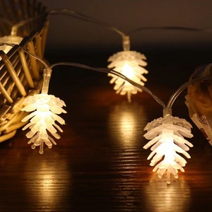 Luces de Navidad a Pilas con Forma de Estrella, Copo de Nieve, Piña y Campana, LED, Decoración Navideña en Forma de Árbol, Blanco Cálido, para Interiores - Product Image 5