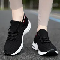 Chaussures à enfiler pour femmes, respirantes, absorbant les chocs, légères, en tissu tricoté, maille respirante, toutes saisons, baskets décontractées
