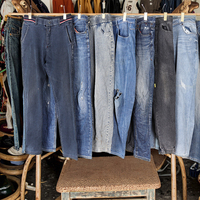 Venta al por Mayor de Jeans de Segunda Mano para Hombre a Bajo Precio en Lotes de Liquidación de Stock de Ropa Usada, MOQ 45kg