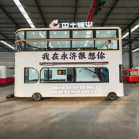 Camion-restaurant personnalisé en forme de bus à deux étages, camion de crème glacée, construction métallique, multifonctionnel, service de collations et de boissons, nouveau modèle