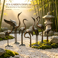 Sculpture de grue en fibre de verre renforcée d'acier, résistante aux UV, statue animale, décoration artistique pour jardin privé, resort, cour