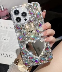 เคสโทรศัพท์ลายกระต่ายส่องแสงเป็นประกายวิบวับพร้อมกระจกสำหรับ <span class=keywords><strong>iPhone</strong></span> 16 15 14 13 12 <span class=keywords><strong>11</strong></span> <span class=keywords><strong>PRO</strong></span> <span class=keywords><strong>MAX</strong></span> เคสโทรศัพท์กากเพชร - Product Image 5