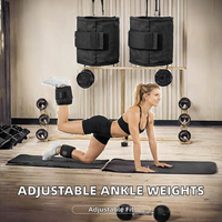 Paire de sangles de cheville professionnelles pour femmes, noires, réglables avec fermeture auto-agrippante, 200g, pour musculation, gym, entraînement des jambes, fitness à domicile