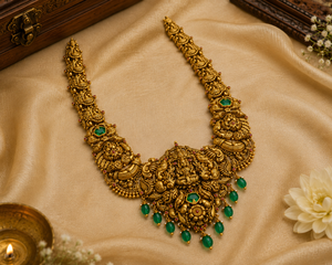Collar Largo de Oro de 24K, 64.83 Gramos, Joyería India Tradicional Hecha a Mano para Mujer, Joyería para Bodas y Eventos Nupciales - Product Image 6