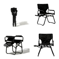 Chaise de Réalisateur Pliante Style Glamping Extérieur en Alliage d'Aluminium avec Tissu Oxford, Table de Camping, Pique-nique, Table Basse, Petite Table et Chaise