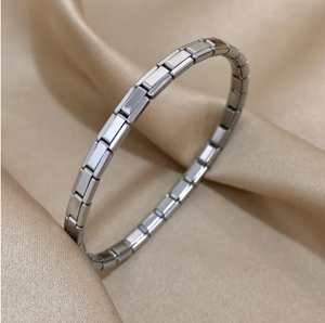 สร้อยข้อมืออิตาลีขนาด5มม. ทำจากสเตนเลสสตีลธรรมดาสร้อยข้อมือเงินสีทองแบบอิตาลีขนาด7มม. 5มม. - Product Image 2