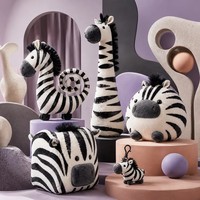 Peluche Zebra Personalizzato con Arte Astratta, Forma Speciale, Collo Lungo e Coda Ricciola, OEM, Bambola Creativa Imbottita, Decorazione Artistica per la Casa