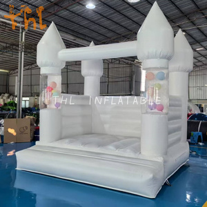 Castello Gonfiabile per <span class=keywords><strong>Adulti</strong></span> e Bambini, Grande Casa Gonfiabile Bianca Commerciale per Feste, Matrimoni e Compleanni - Product Image 3