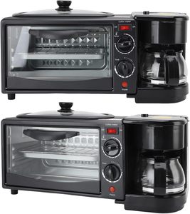 เครื่องทำอาหารเช้า 3-in-1 พร้อมกระทะเคลือบกันติด เตาอบ และเครื่องชงกาแฟ (ตัวเครื่องทำจากพลาสติก)-สำหรับใช้ในบ้านและโรงแรม ความจุ 7 ลิตร - Product Image 2