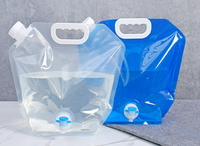 Vente en gros en stock sac d'emballage transparent de 5L 10L pour conteneur de stockage d'eau d'urgence pour liquide pochette à bec debout avec poignée