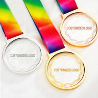 Médaille de récompense personnalisée en cristal transparent sur mesure, gravable, pour souvenir de championnat sportif, coffret cadeau de qualité supérieure