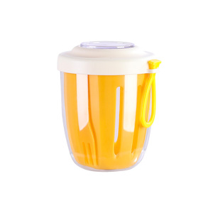 Gobelet à salade personnalisé style mignon, tasse à fruits multi-usages avec fourchette, gobelet à double paroi avec drain, pour voyage, couvercle à rabat - Product Image 2