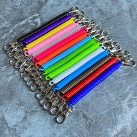 Cordón retráctil de plástico para llaves, llavero en espiral, cordón antipérdida para llaves