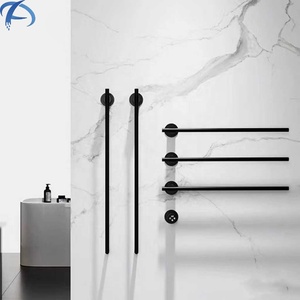 Sèche-serviettes électrique moderne en acier inoxydable noir, porte-serviettes Austin, chauffe-serviettes mural pour salle de bain - Product Image 3