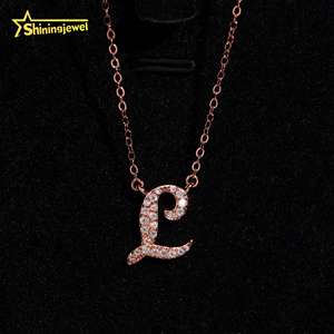 Gra cấp giấy chứng nhận Iced out moissanite thư Mặt dây chuyền đồ trang sức tốt tùy chỉnh Mặt dây chuyền moissanite Thời Trang Chuỗi vòng cổ phụ nữ - Product Image 5