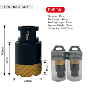 ดอกสว่านเจาะเพชรสำหรับกระเบื้องเซรามิกแก้วบิตหลักเพชรแบบ M14เมตริกซ์ดีไซน์ใหม่ - Product Image 2