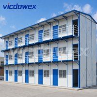 VICDOWEX Maison préfabriquée contemporaine de type K à trois étages pour dortoirs et bureaux de travailleurs de chantier