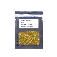 Nouvelles pierres de zircone cubique de forme ronde, taille étoile, 1 mm, 2 mm, 3 mm, couleur bleue, 1000 pièces, pour bijoux, bracelets et bagues