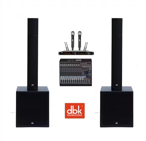 Professional Powered Column Speakers System 6x5 Inch Two-Way PA Speaker With 18 Inch Active Subwoofer Speaker for Church Event