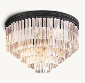 Lustre de plafond rond à plusieurs niveaux en cristal K9 <span class=keywords><strong>Odeon</strong></span> de style années 1920, 32 pouces, pour la décoration résidentielle et l'éclairage de luxe à domicile - Product Image 2