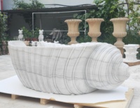 Baignoire autoportante en coquille de conque, baignoire en marbre, baignoire en pierre naturelle sculptée à la main |   Design de coquillage de luxe, intérieur écologique