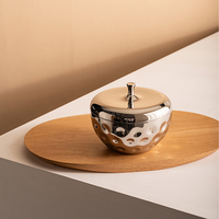 Bocal de rangement en acier inoxydable de style européen Boîte de rangement créative pour table à café en métal pour collations Seau à glace pour bonbons pour la fête
